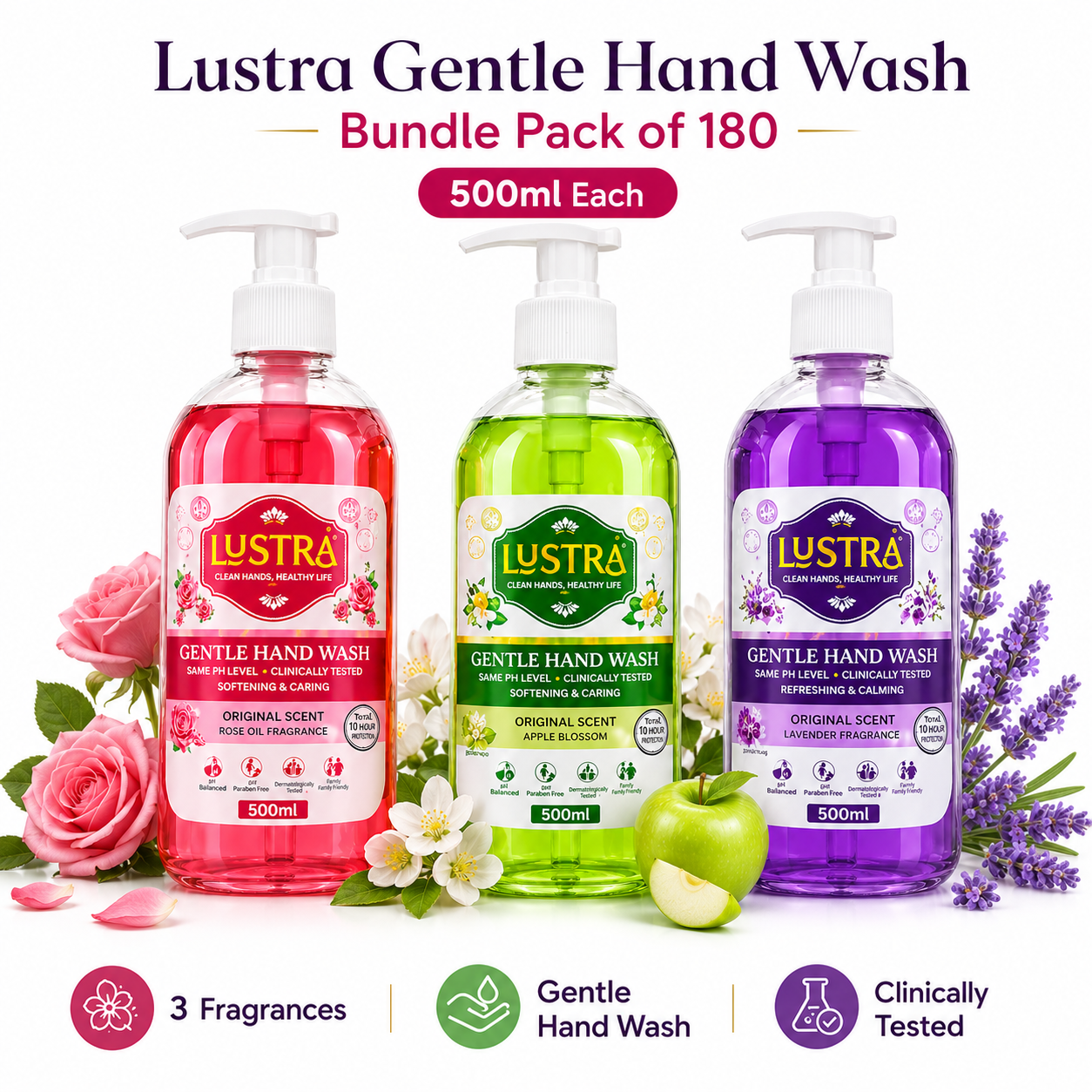 Lustra Gentle Hand Wash Bundle Pack of 180 (500ml Each) Lustra Gentle Hand Wash Bundle Pack of 180 (500ml Each)